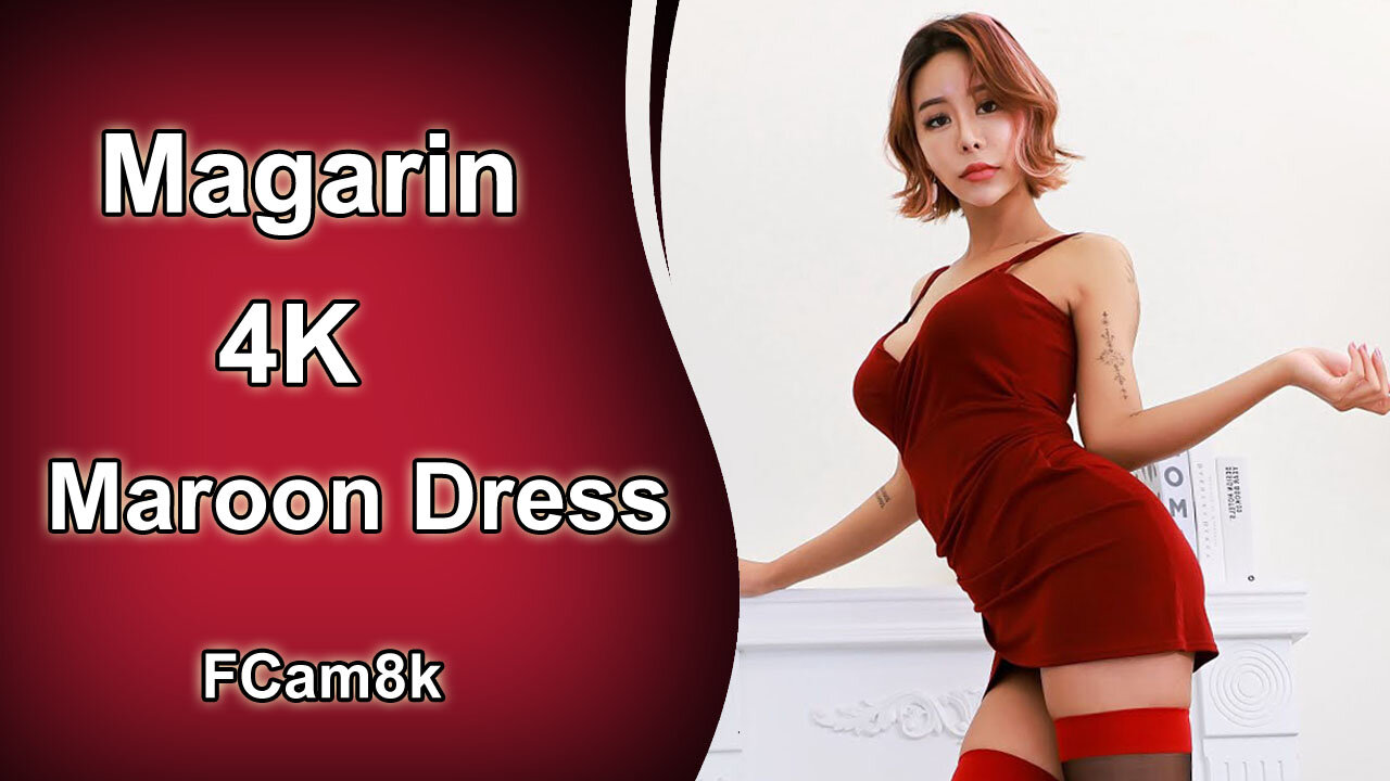 Magarin 4K 적갈색 드레스, 스튜디오 촬영, 뷰티 가린