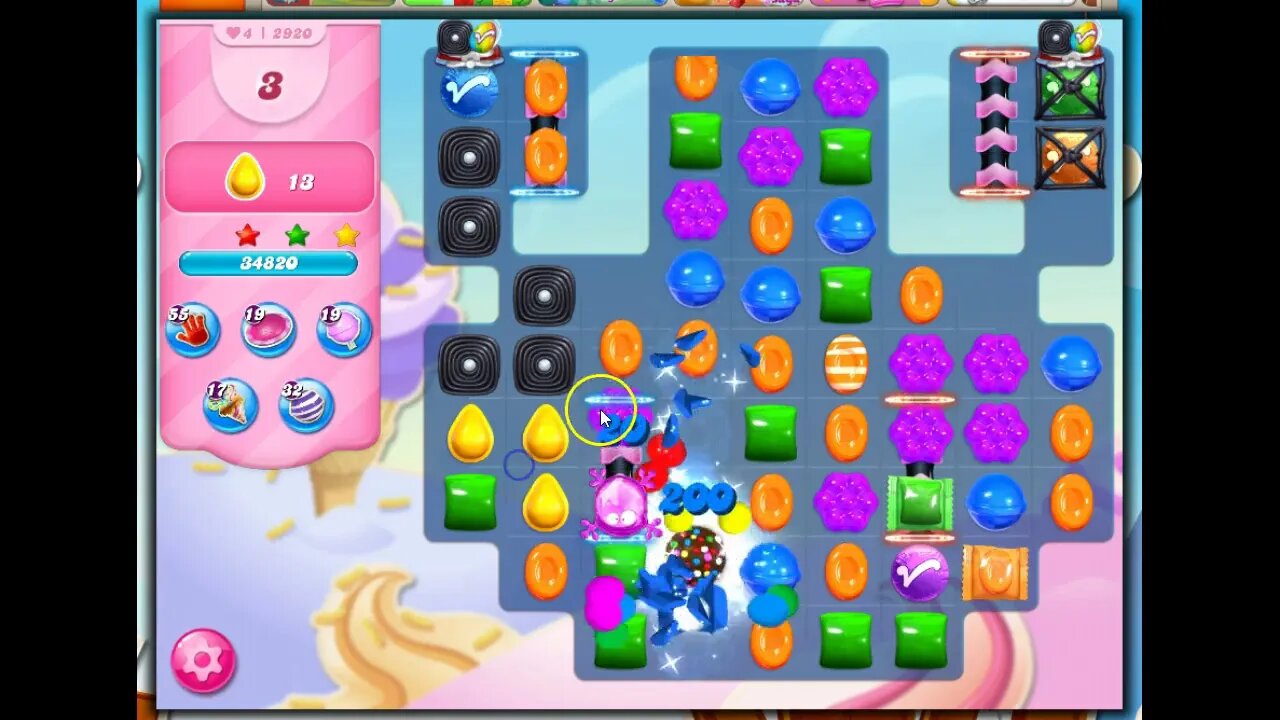 Candy Crush Level 2920 Talkthrough, 13 Moves 0 Boosters