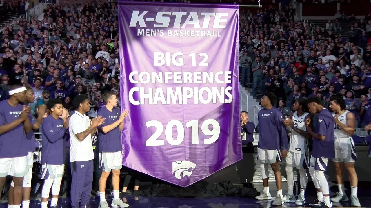 Kansas State Basketball | Wildcats raise 2019 Big 12 championship banner | October 25, 2019