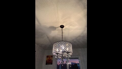EDVIVI Marya Drum Crystal Chandelier, 4 Lights Glam Lighting Fixture with Chrome Finish, Adjust...