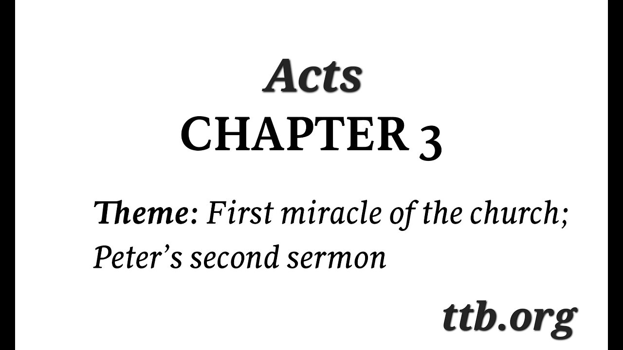 Acts Chapter 3 (Bible Study)