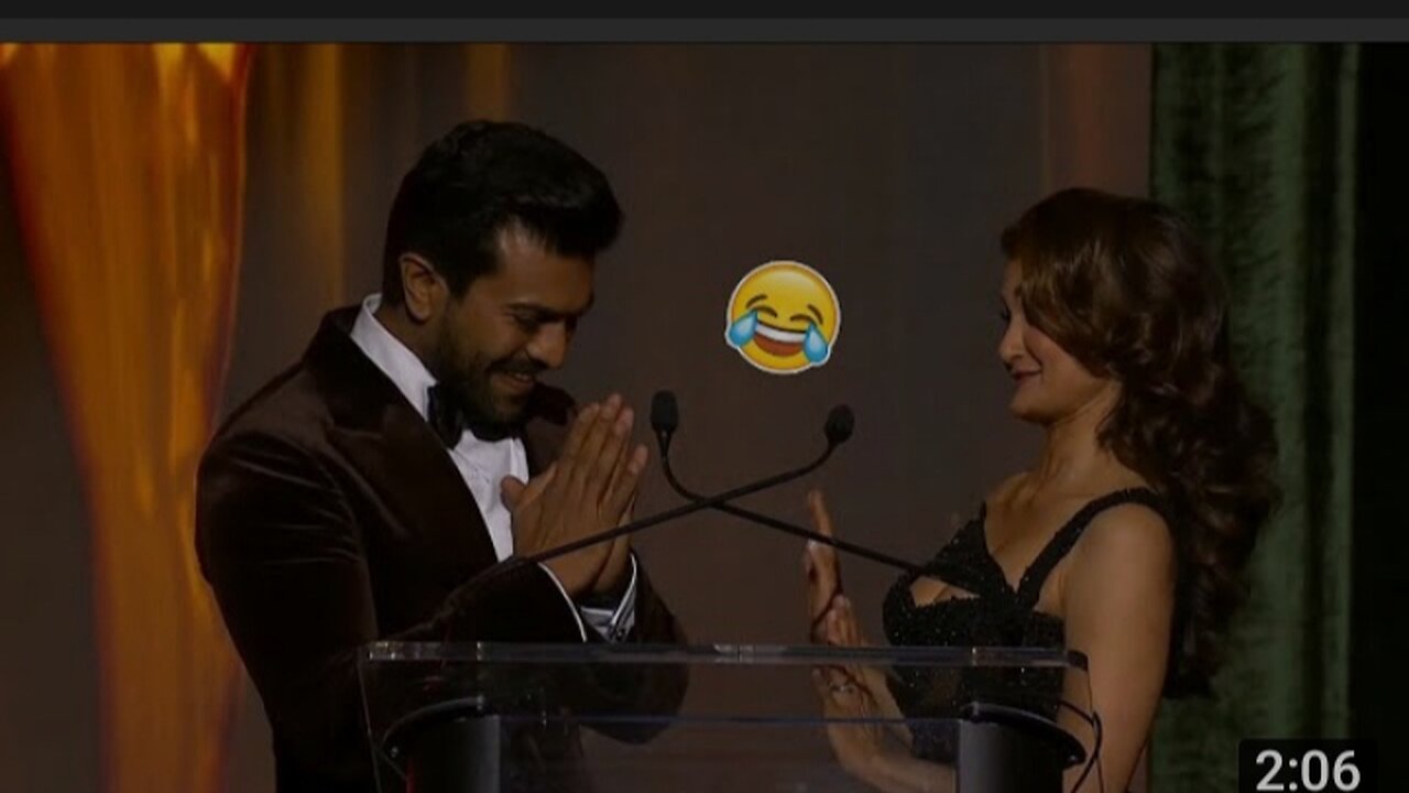 Ram Charan Making Fun with Hollywood Anchor @HCA Award | RRR Movie |