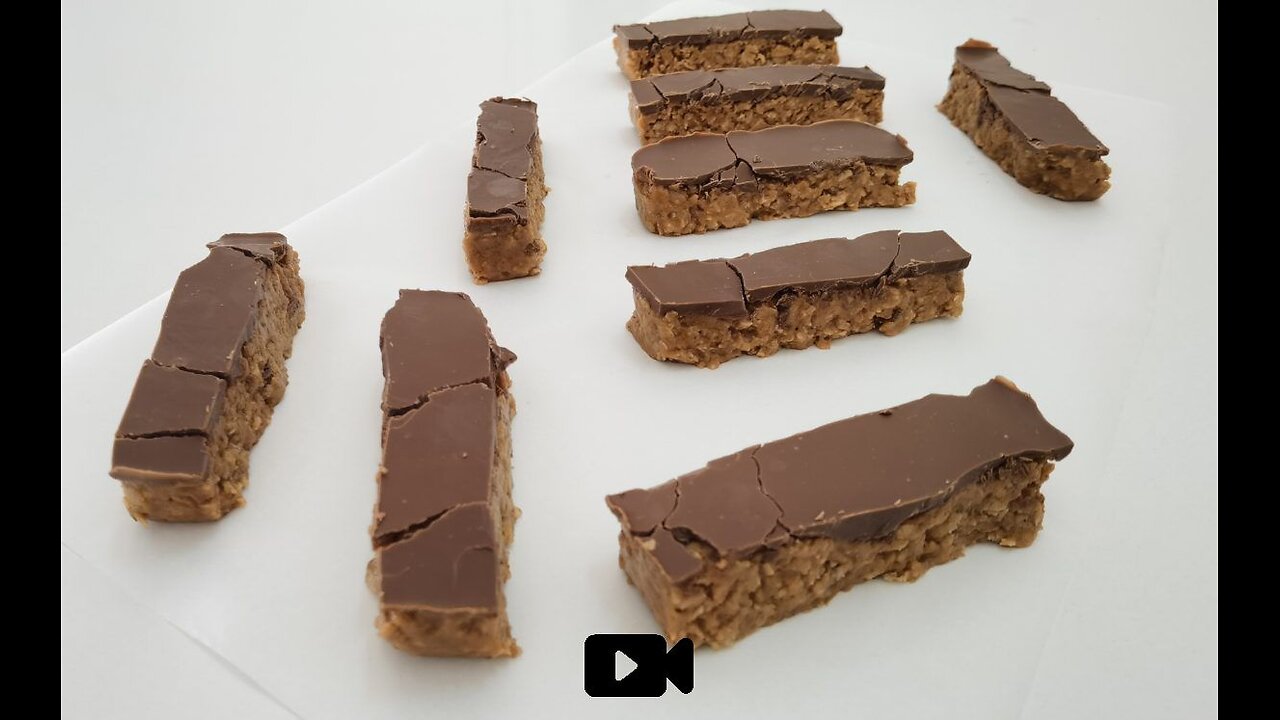 Healthy Oatmeal and Peanut Butter Bars Recipe / Μπάρες Με Φιστικοβούτυρο Και Σοκολάτα