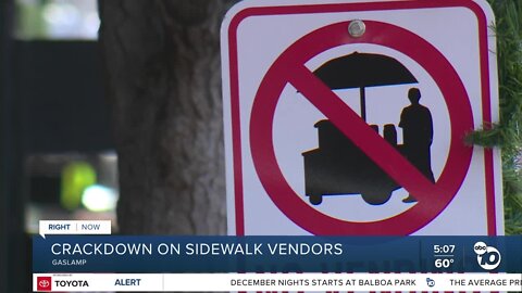 Gaslamp businesses on sidewalk vendor crackdown