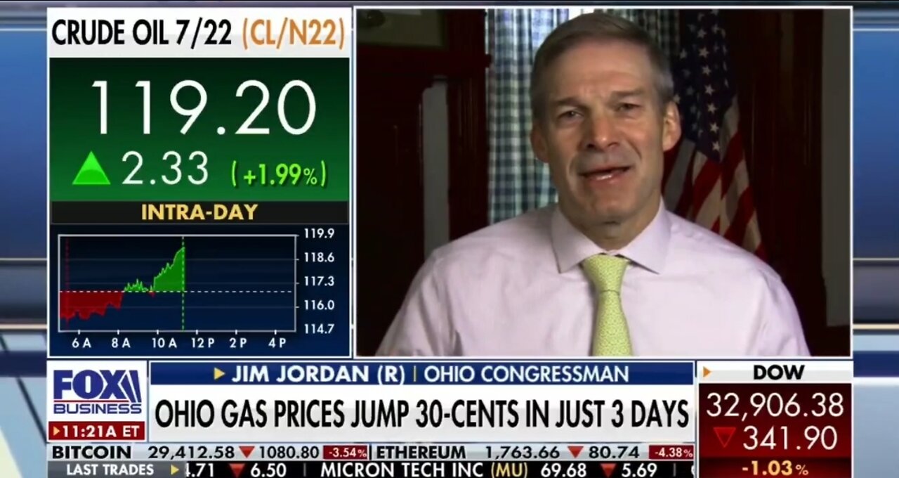 Rep Jordan: Inflation Is Intentional By Biden Administration