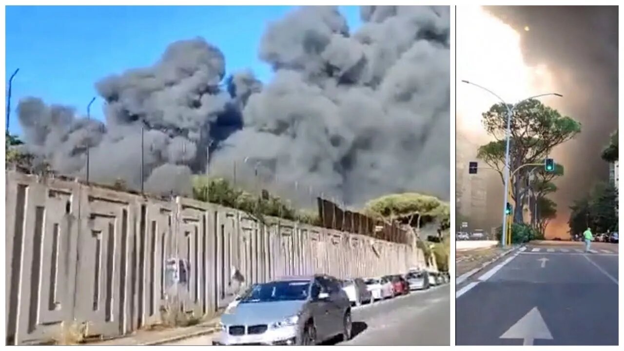 Sembra che questi incendi a Roma in Italia siano intorno alla Città del Vaticano fire around Vatican