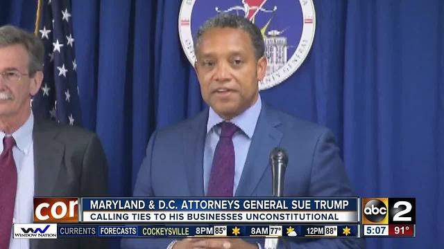 Maryland and D.C. to sue Trump over foreign payments