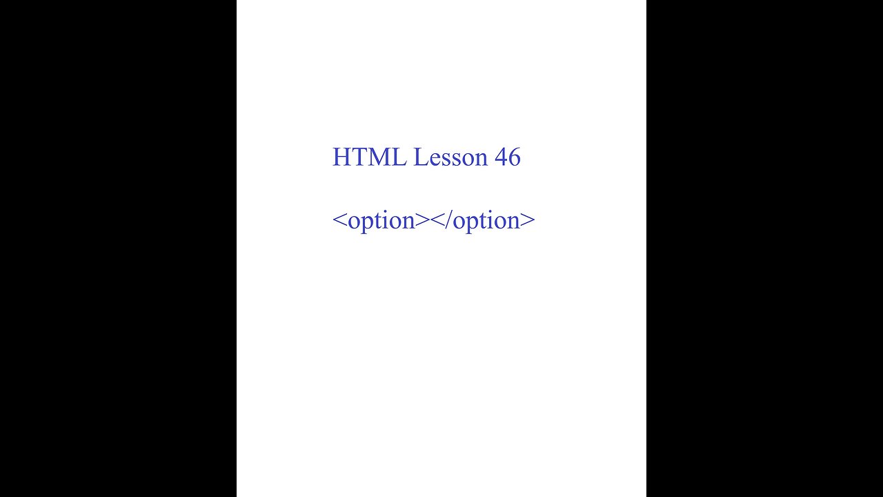 HTML Lesson 46