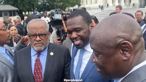 Rapper 50 Cent says black men identify with Donald J. Trump because they have RICO charges.