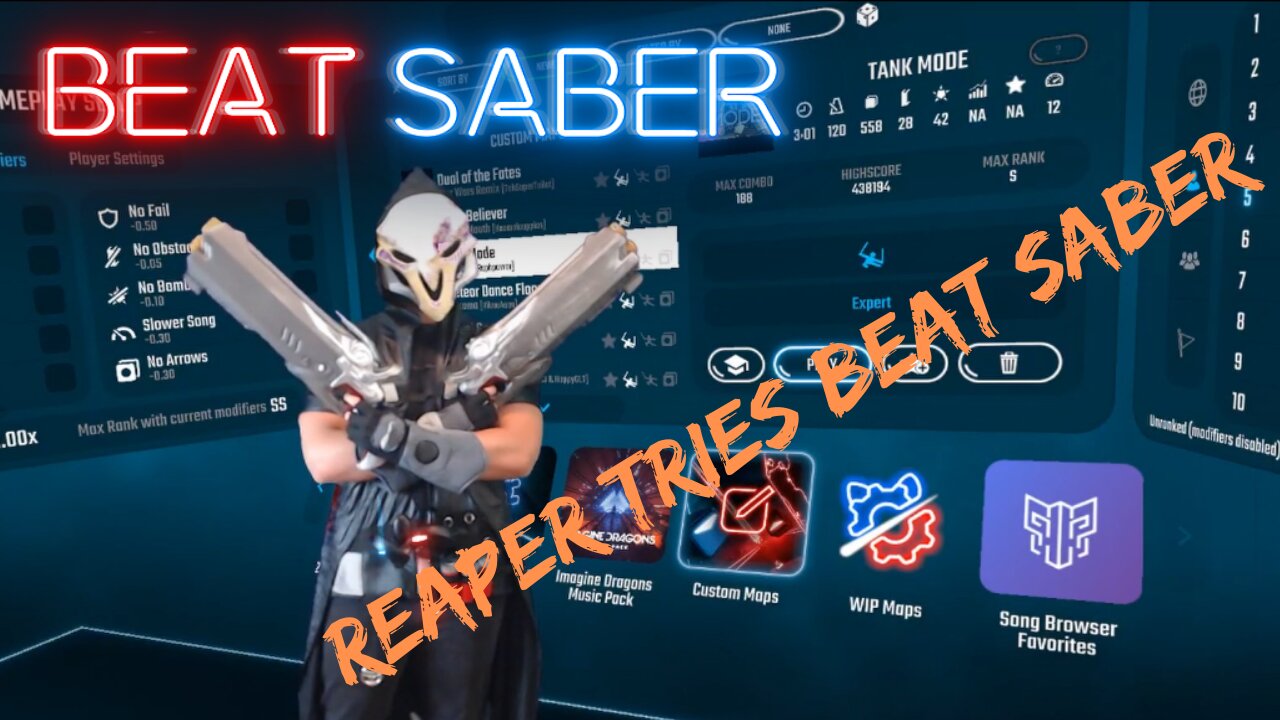 Reaper Tries Beat Saber || Tank Mode || Mixed Reality