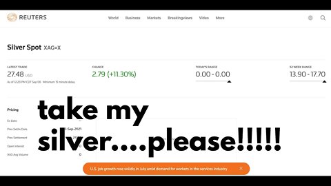 Win Physical SILVER at Arcadia’s special “Labor Day 2021” silver 🪙📈🎆🍾🎊 (sponsored by Reuters)