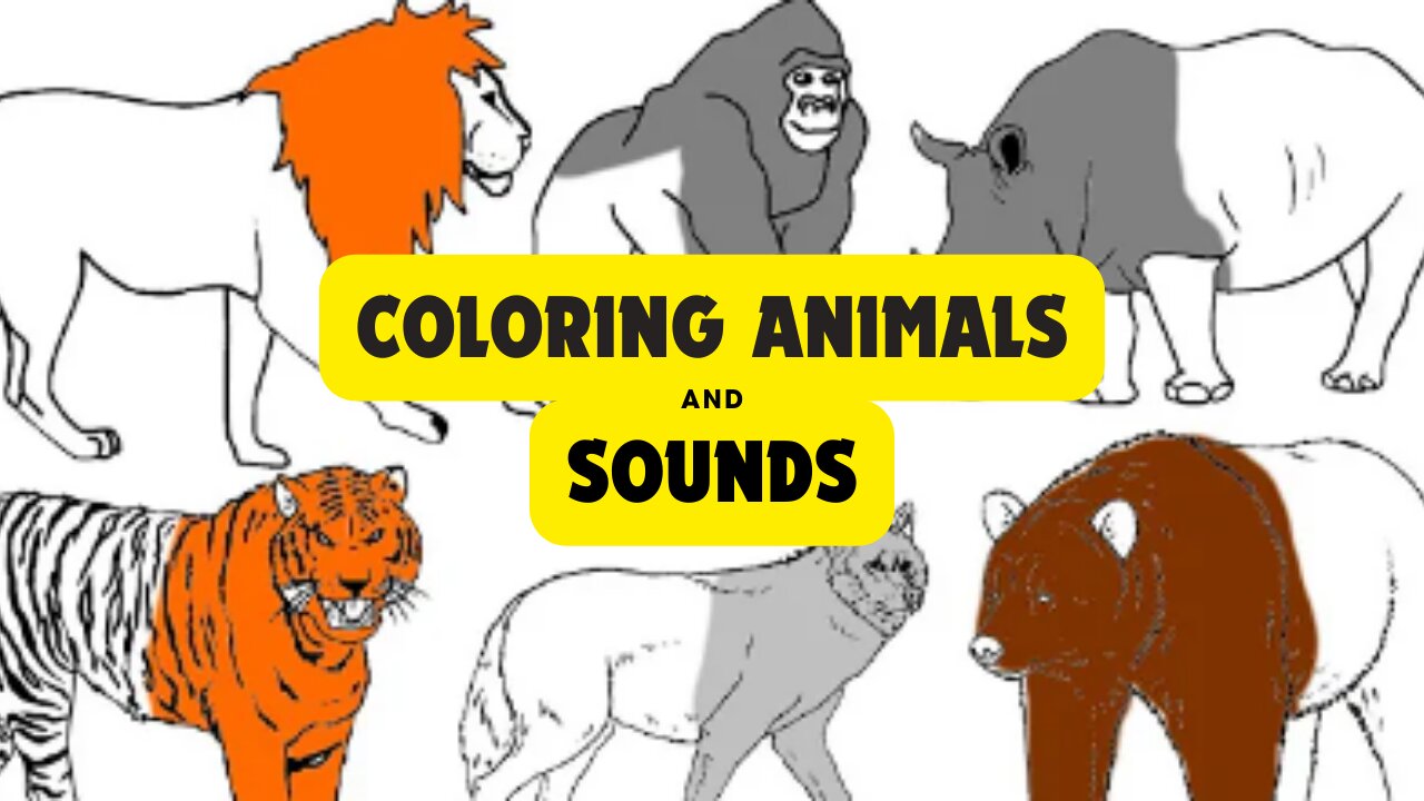 Wild Animals Coloring Pages - Name and Sound - Learning Animal for Kids