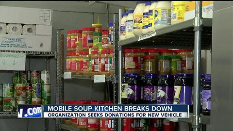 Mobile soup kitchen breaks down