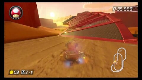 Mario Kart 8 Deluxe DLC Time Trials - N64 Kalimari Desert (200cc) - 1:07.648