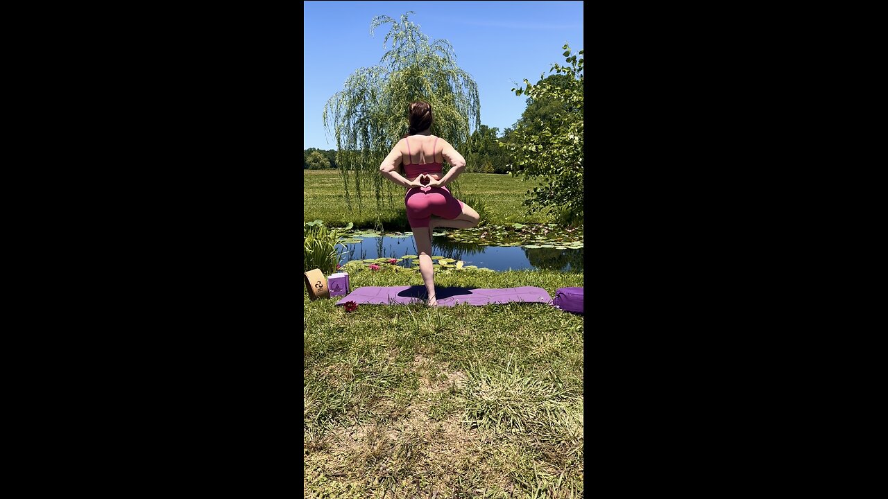 Yoga by the lily pond with Yogathroughmenopause