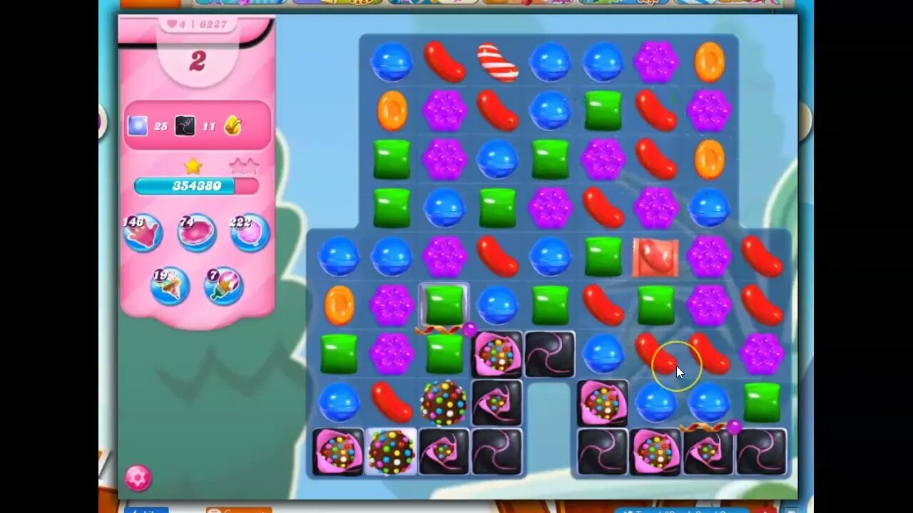 Candy Crush level 6227 Talkthrough, 24 Moves 0 Boosters