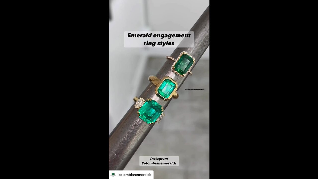 Colombian emerald rings in halo, three stone, solitaire, boho and vintage styles for men and women