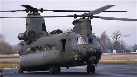 Chinook Helicopters providing aid