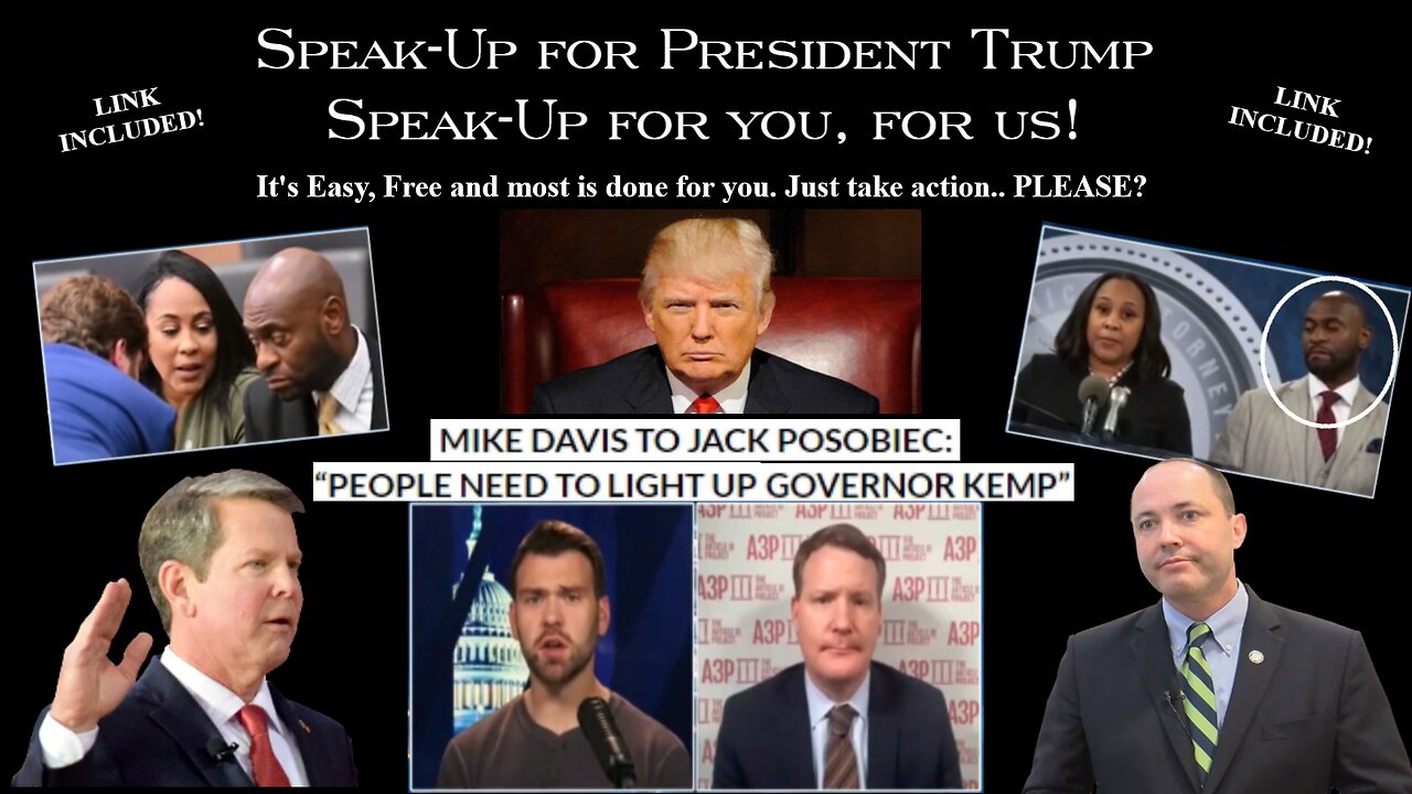 PRESIDENT TRUMP NEEDS YOUR HELP NOW! SPEAK-UP!!