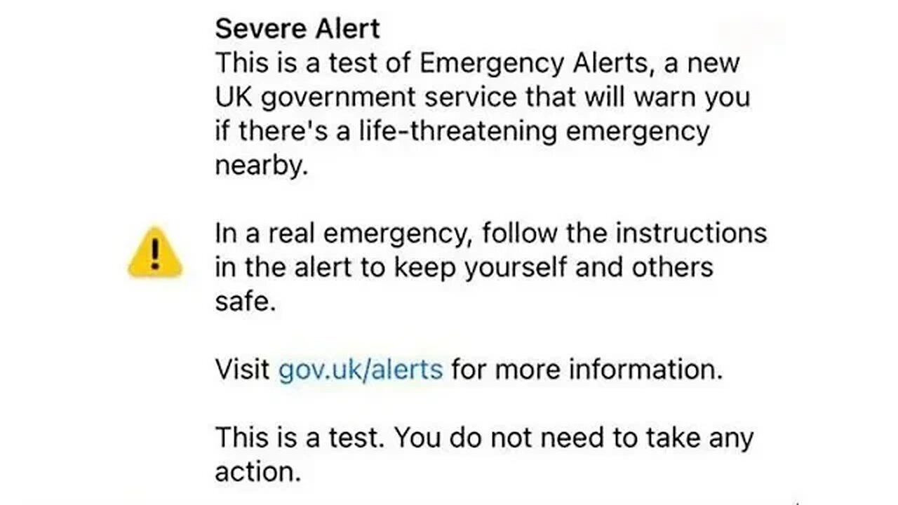 Uk Government issue revised emergency alert ⚠️ after complaints flood in.