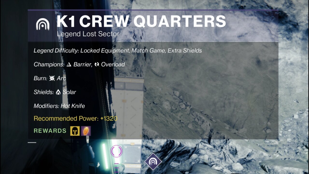 Destiny 2 Legend Lost Sector: The Moon - K1 Crew Quarters 2-11-22