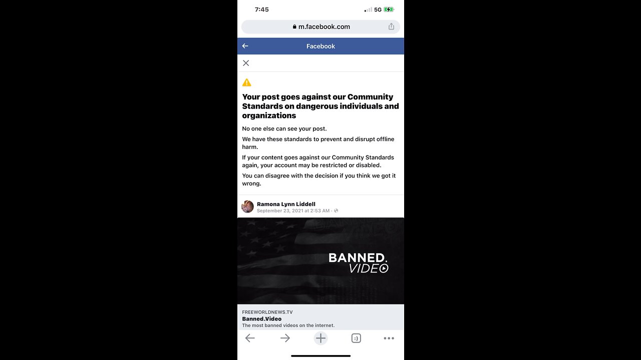 Video band on Nazi Facebook again