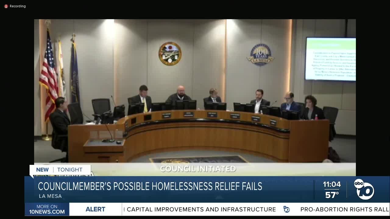La Mesa councilmembers possible homelessness motion fails
