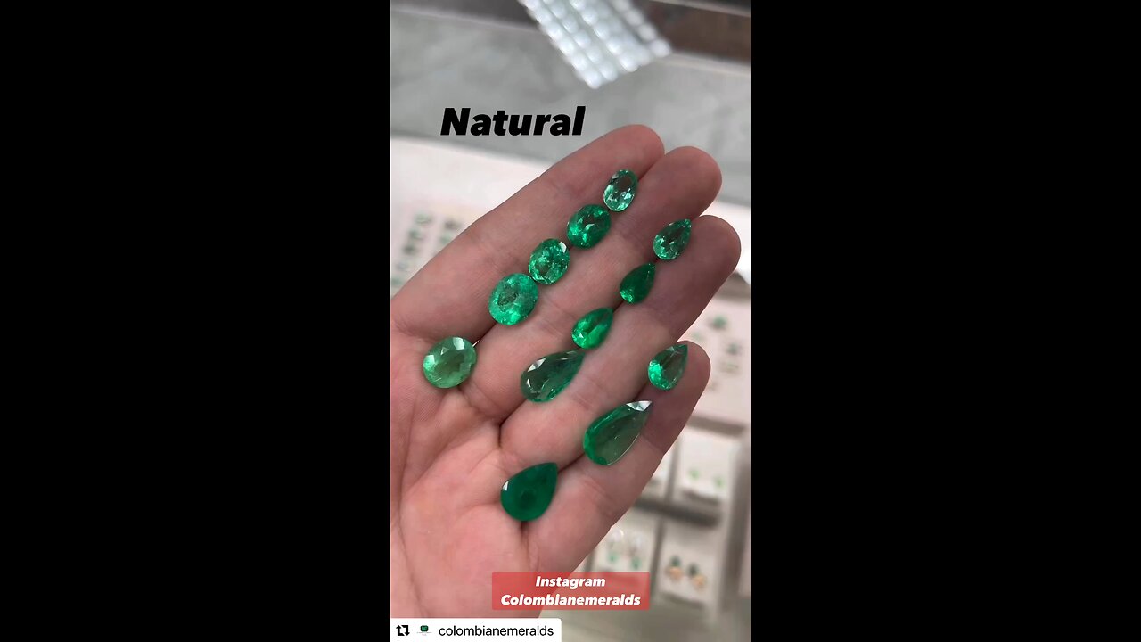 Loose real Colombian emerald gemstones mixed shape oval pear & cushions / Fine Jewelry Accessories