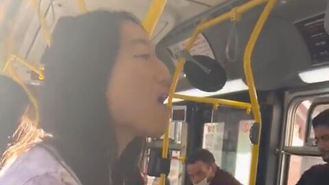 Woman On A San Francisco Bus Barks And Howls At A Man