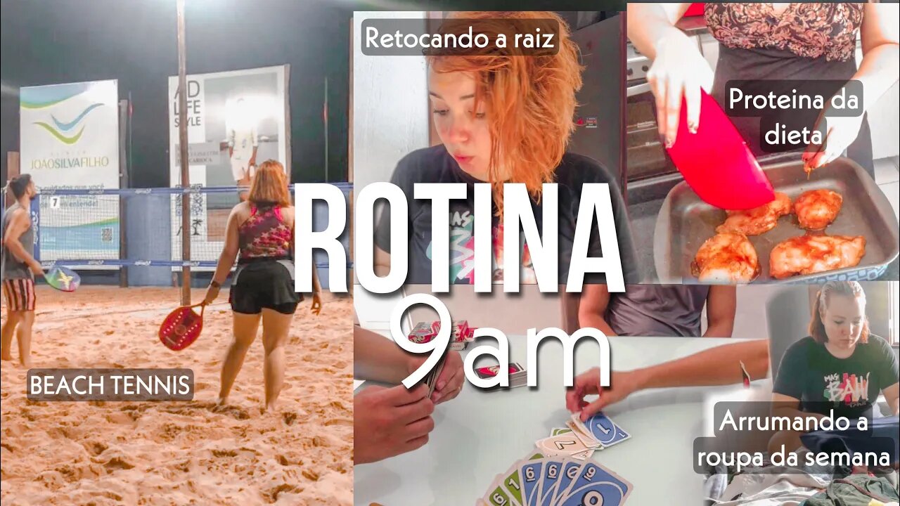 ROTINA 9am ⚡️ PINTEI O CABELO - ARRUMEI A ROUPA - JOGO DE BEACH TENIS | ACORDANDO NO FIM DE SEMANA