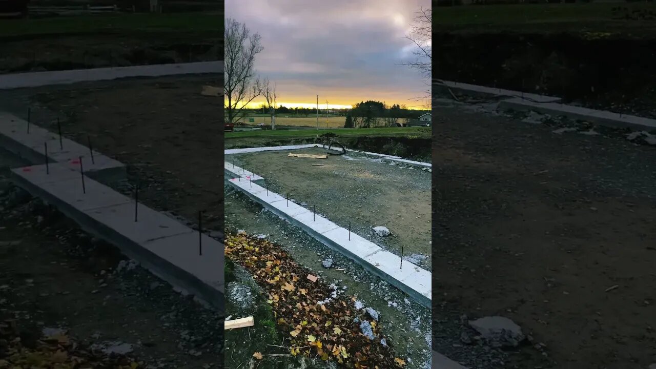 Stone slinger footings with 3/4 clear stones