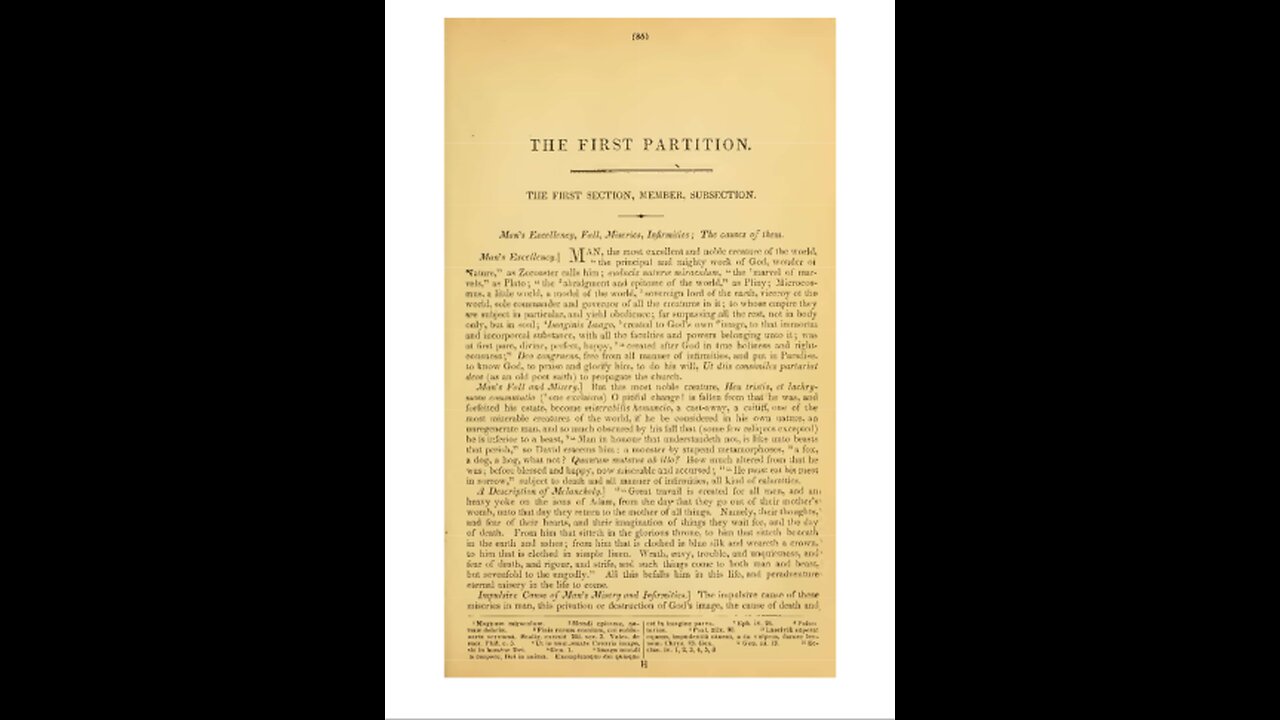 The Anatomy of Melancholy, 2 of 4, the First Partition, by Robert Burton 1621. A Puke(TM) Audiobook