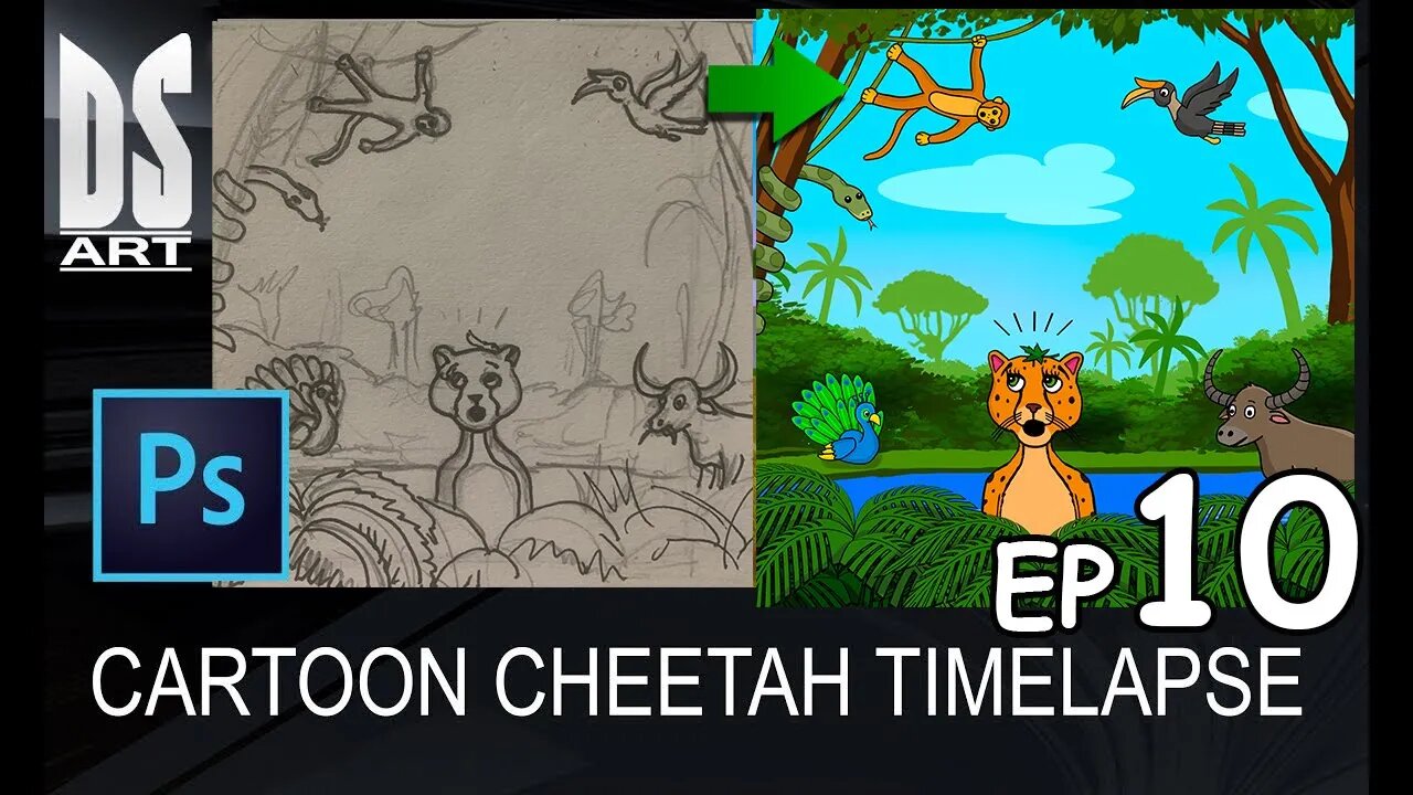 Cartoon Cheetah Part 10 Timelapse