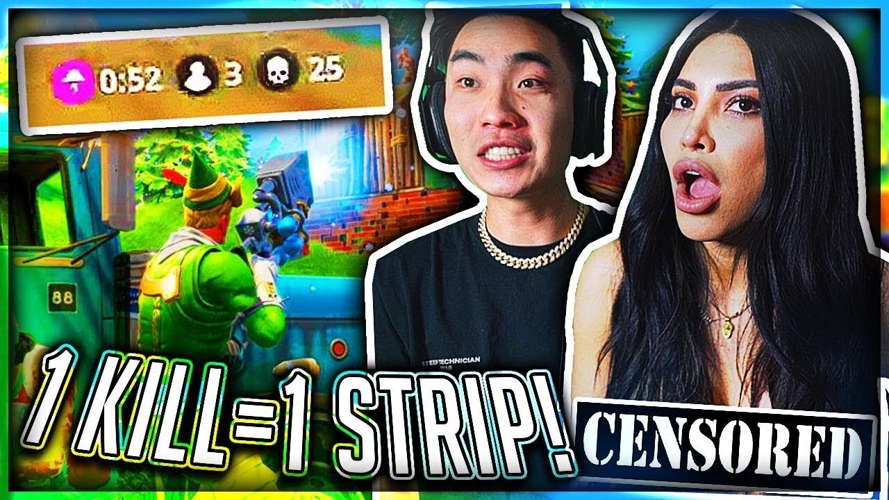 1 KILL = REMOVE 1 CLOTHING PIECE FORTNITE w/ KIM KARDASHIAN!! (Insane Ending)