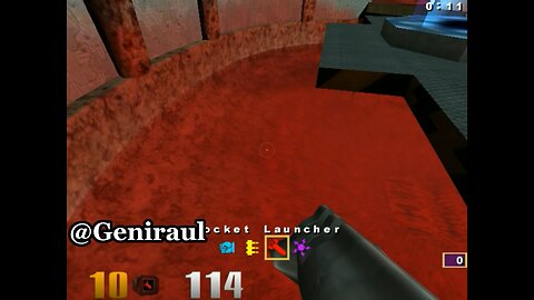 Rocket jump out of the bowl on GRUBQ310 in Quake 3 Half Dead