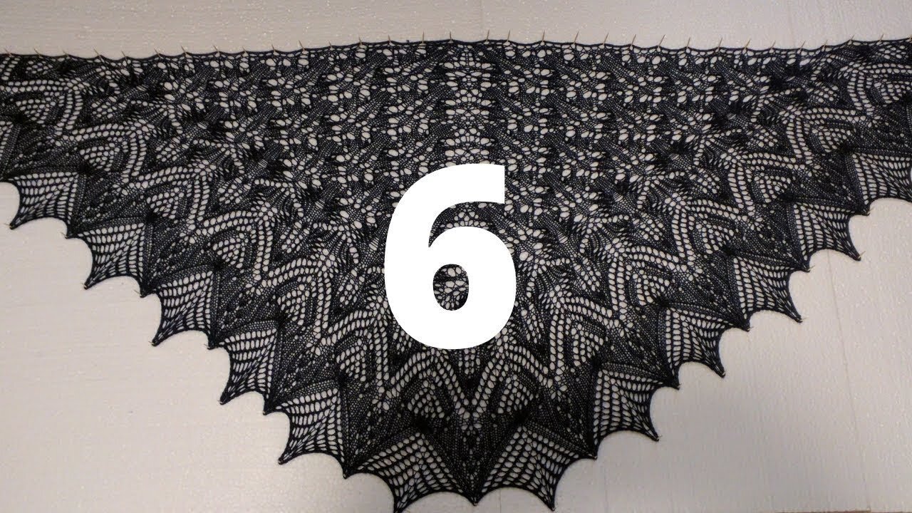 Lacy Triangular Shawl Knitting Pattern Part 6 (the last one)