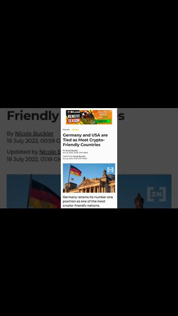 Germany and USA Are Most Crypto-Friendly Countries #cryptomash #cryptomashnews #cryptonews