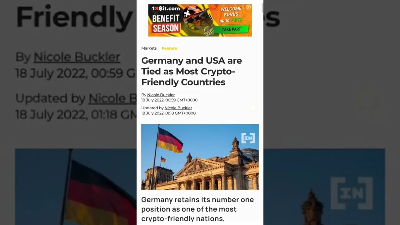 Germany and USA Are Most Crypto-Friendly Countries #cryptomash #cryptomashnews #cryptonews