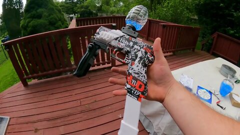 Test Vid Gel Blaster with 60000 Water Beads - Splatter Ball Blaster for Outdoor Back Yard Shooting