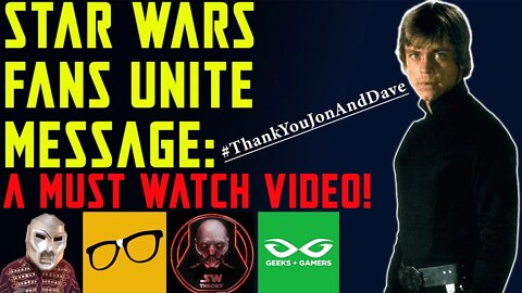 STAR WARS FANS CONTINUE UNITING AFTER THE RETURN OF LUKE SKYWALKER! #ThankYouJonAndDave