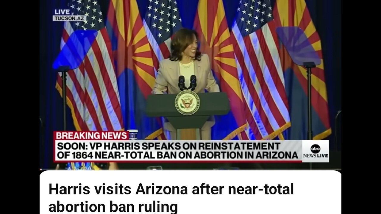 Harris visits Arizona after near-tital abortion ban ruling