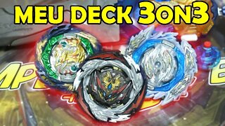 MEU DECK 3on3 DYNAMITE BATTLE | Beyblade Burst DB | Mostrando meu Novo Deck