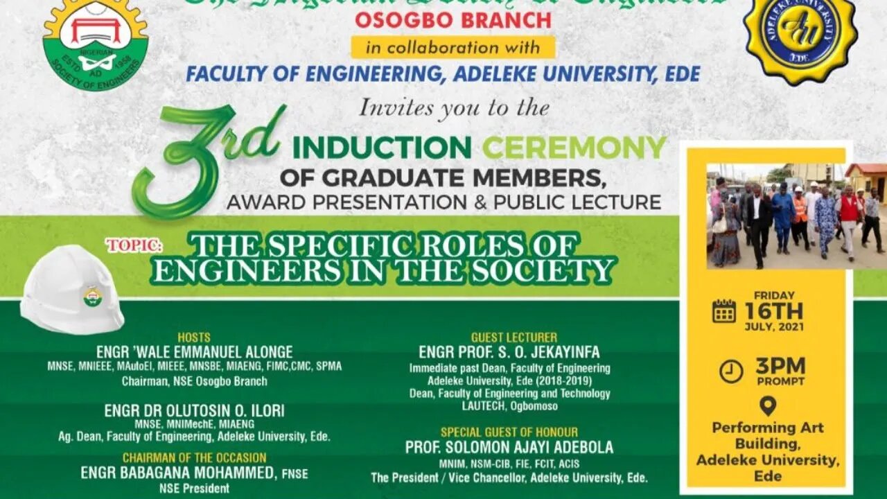 3rd Adeleke University Graduate Induction Ceremony