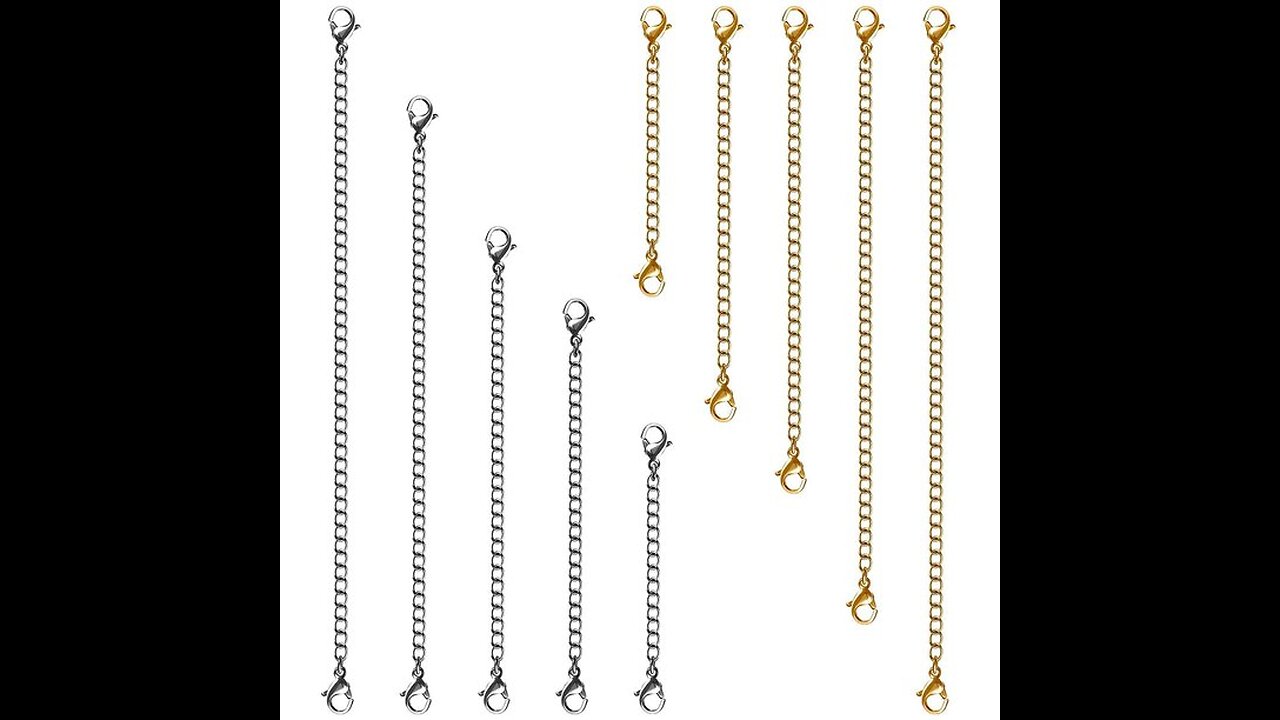 Necklace Extenders, 10Pcs Stainless Steel Gold Silver Necklace Bracelet Anklet Extension Chains...