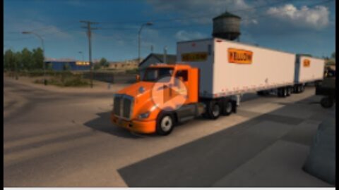 American Truck Simulator T-680 Yellow Freight 48' Doubles