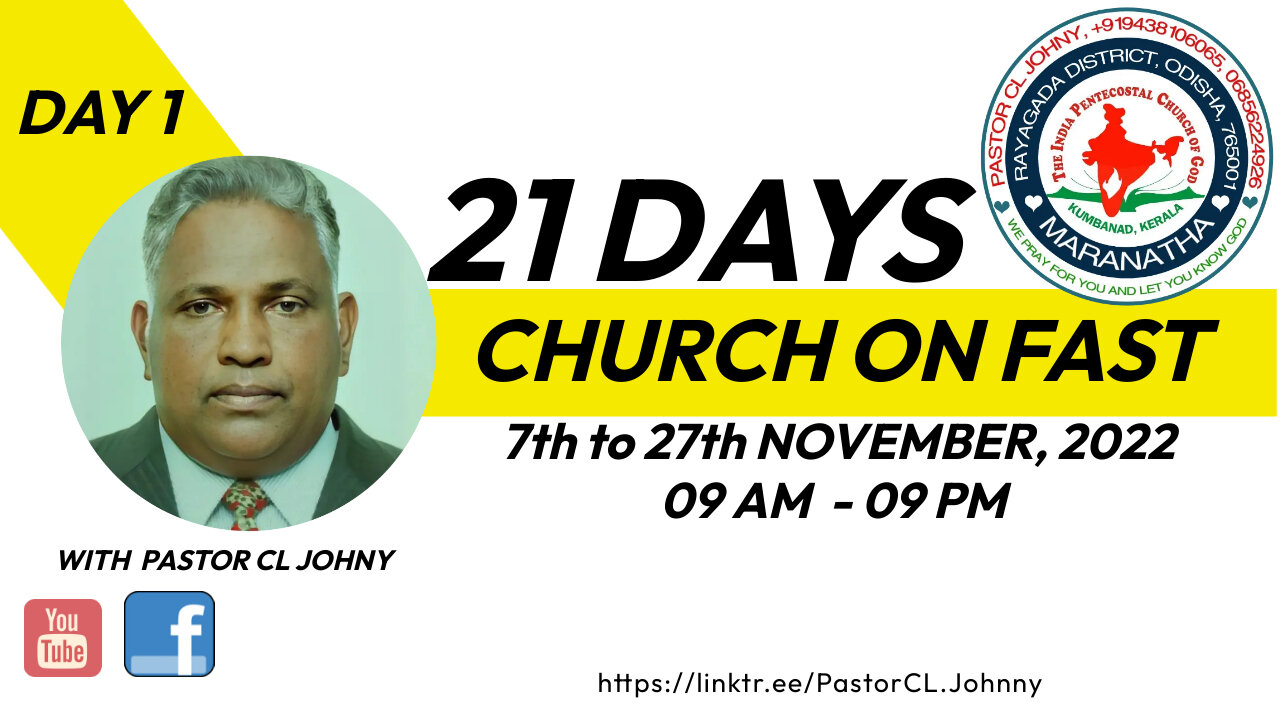 Bible Sermon by Pastor CL Johny on 09 November 2022.