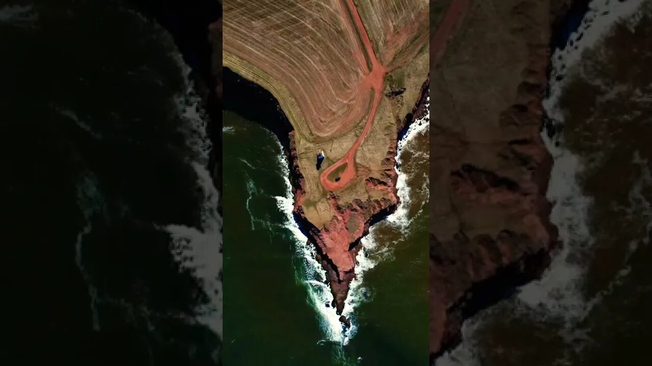 White cap waves crashing into land