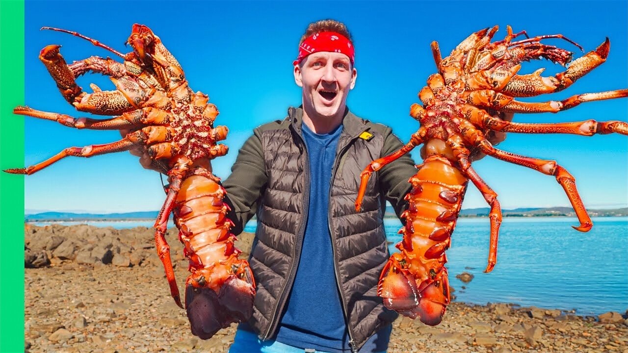 Australia’s GIANT Rock Lobsters!! Hand Caught Tasmanian Seafood!!