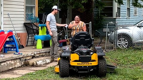 She didn't have a mower, SO I GAVE HER MINE!