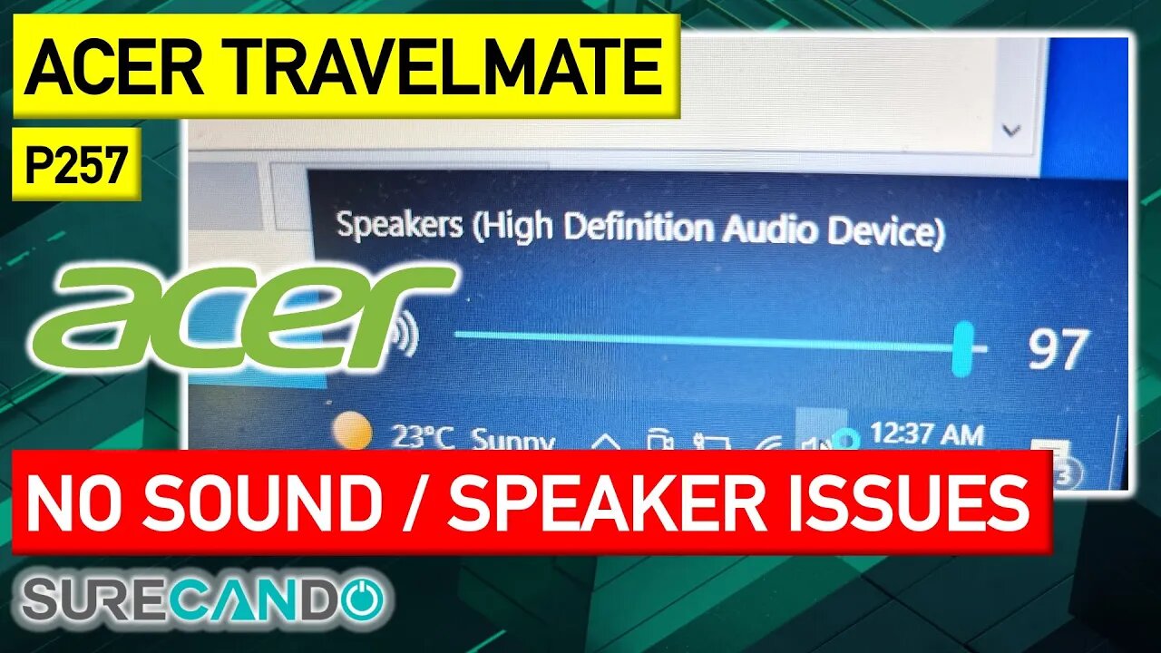 Acer TravelMate P2 P257 Speaker issues. Boot from USB & BIOS Password Reset